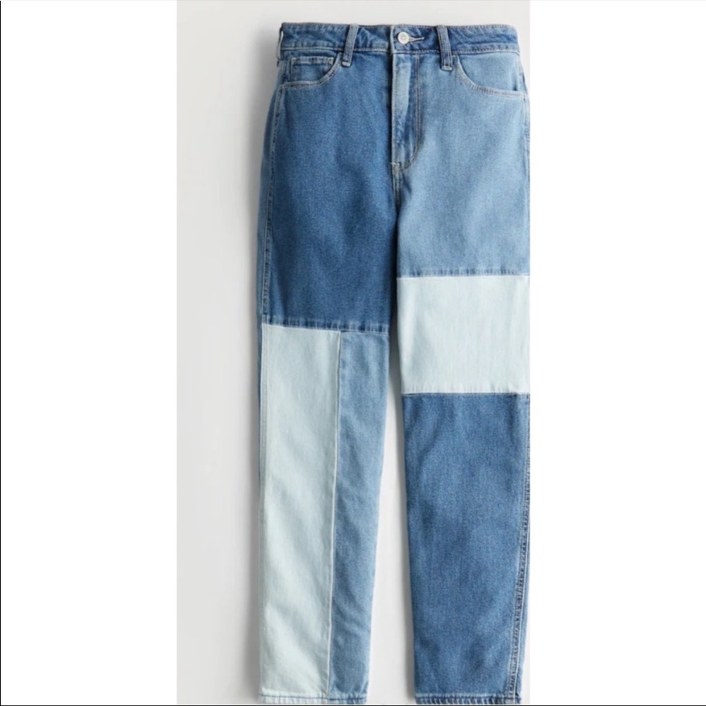 Hollister Ultra High Rise patchwork mom jeans size 28 Long